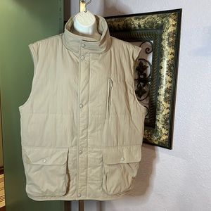 Awesome Pockets LL Bean Khaki Utility Vest with Thinsulate Lining Sz XL Tall